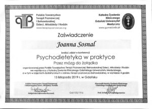 psychodietetyka w praktyce certyfikat
